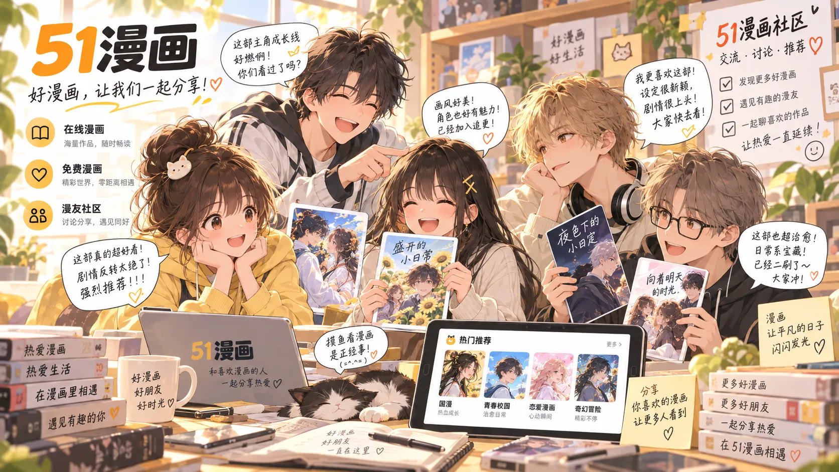 漫画创作者进行作品讨论与编辑交流