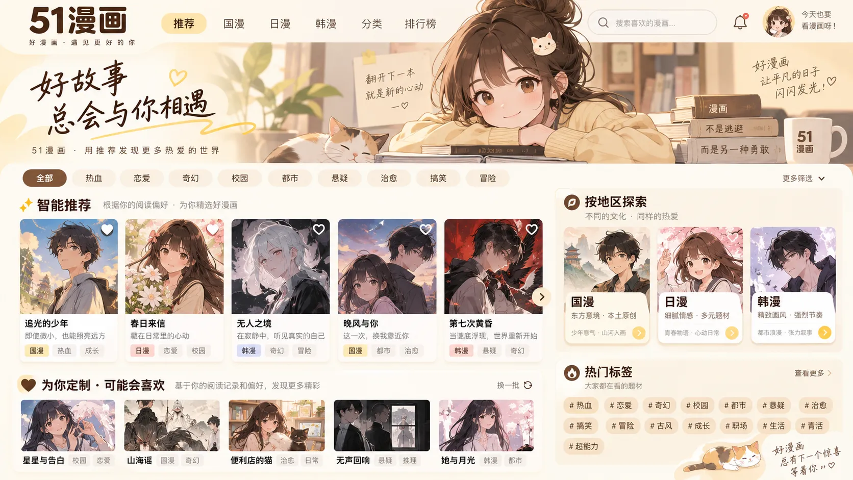 漫画作品与相似题材关联推荐